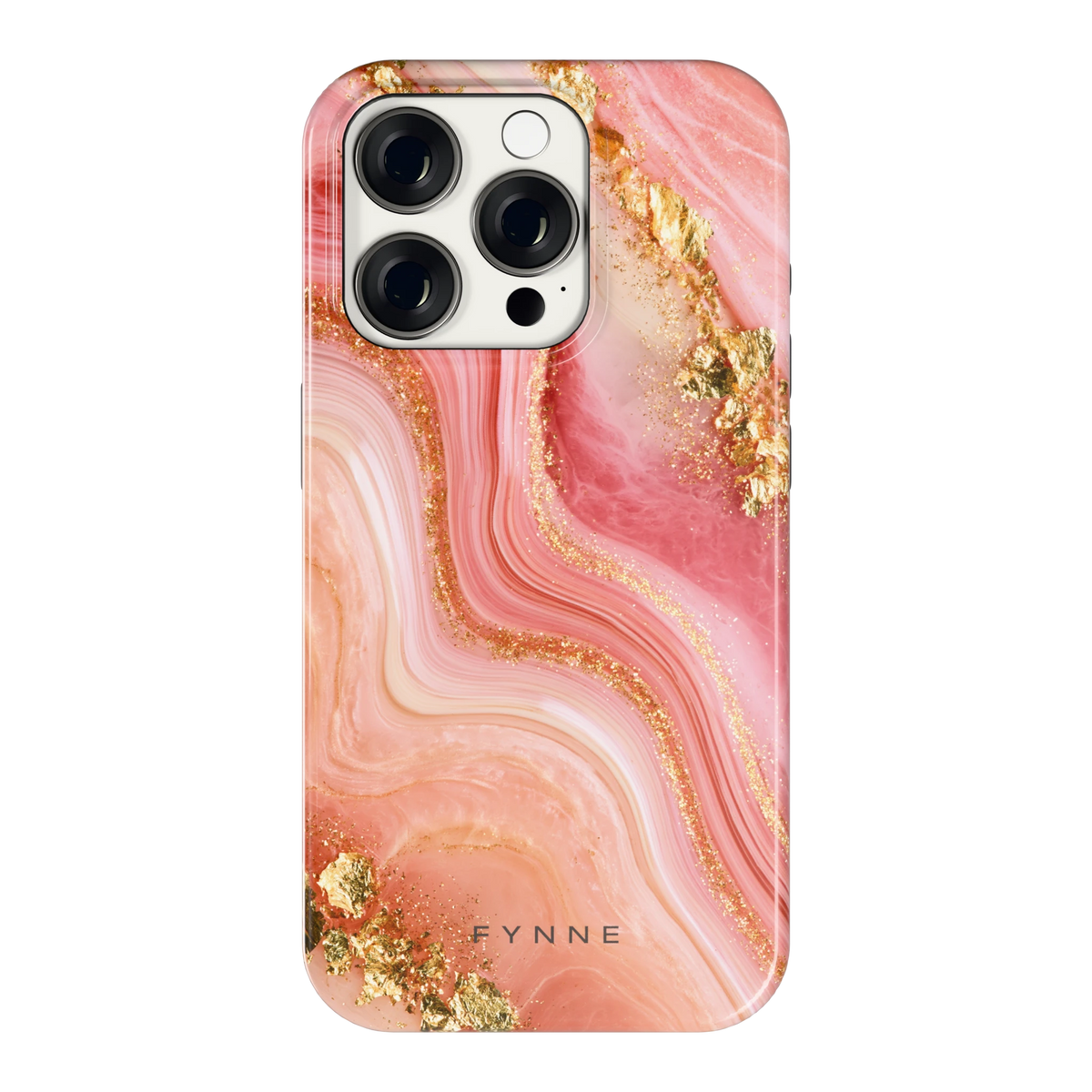 Roségouden Agaat hoesje voor iPhone 15 Pro, achterkant