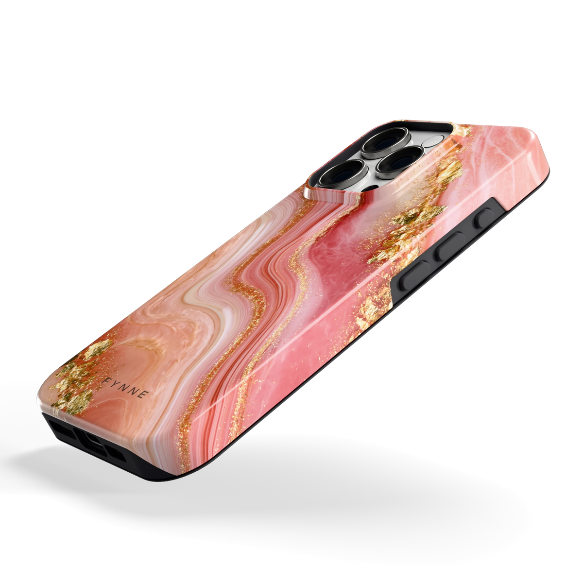 Roségouden Agaat hoesje voor iPhone 16 Pro, schuin