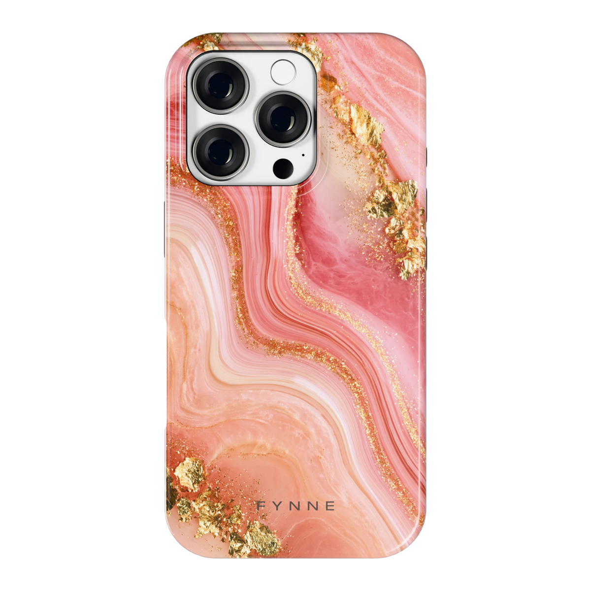 Roségouden Agaat hoesje voor iPhone 16 Pro, achterkant
