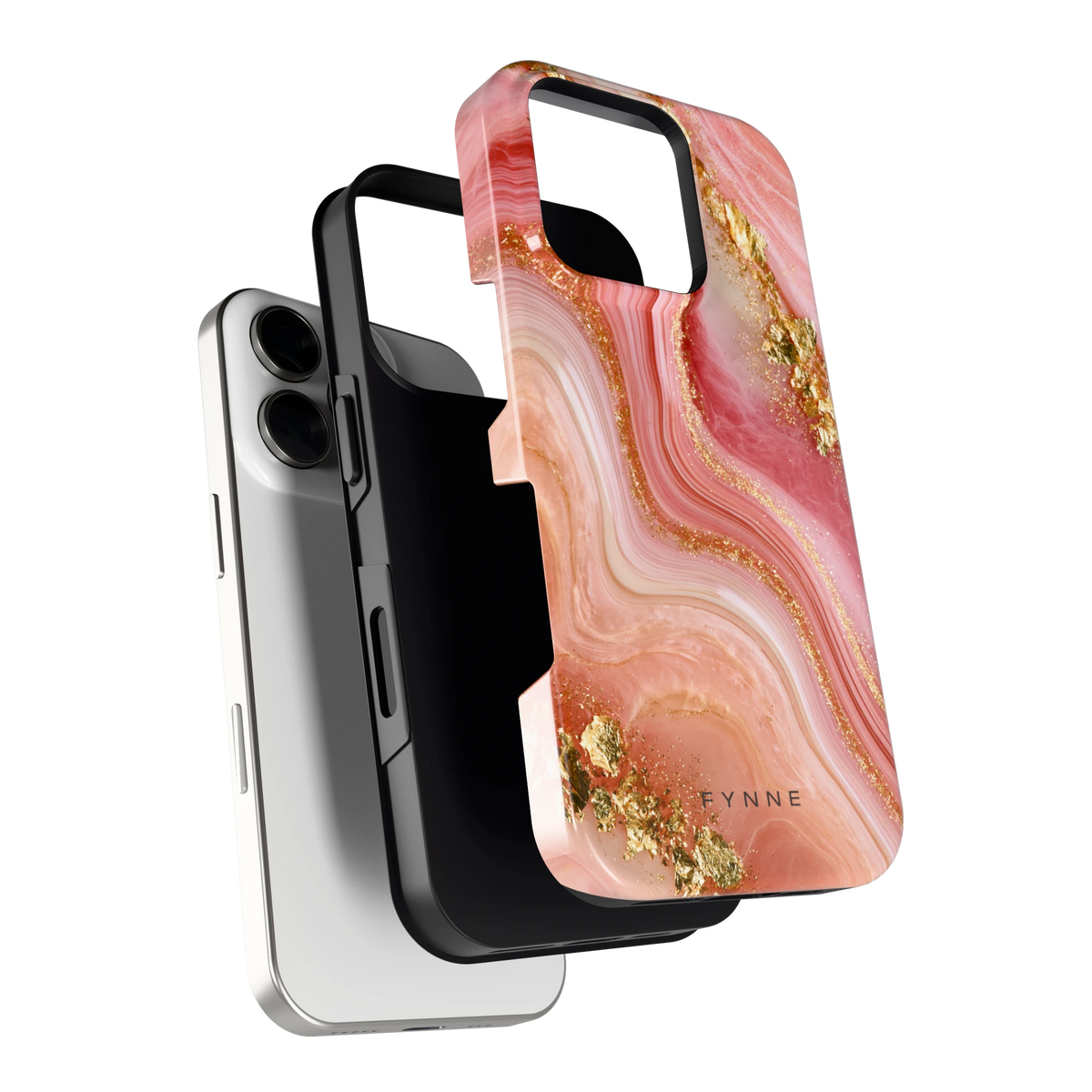 Roségouden Agaat hoesje voor iPhone 16 Pro, los van de telefoon