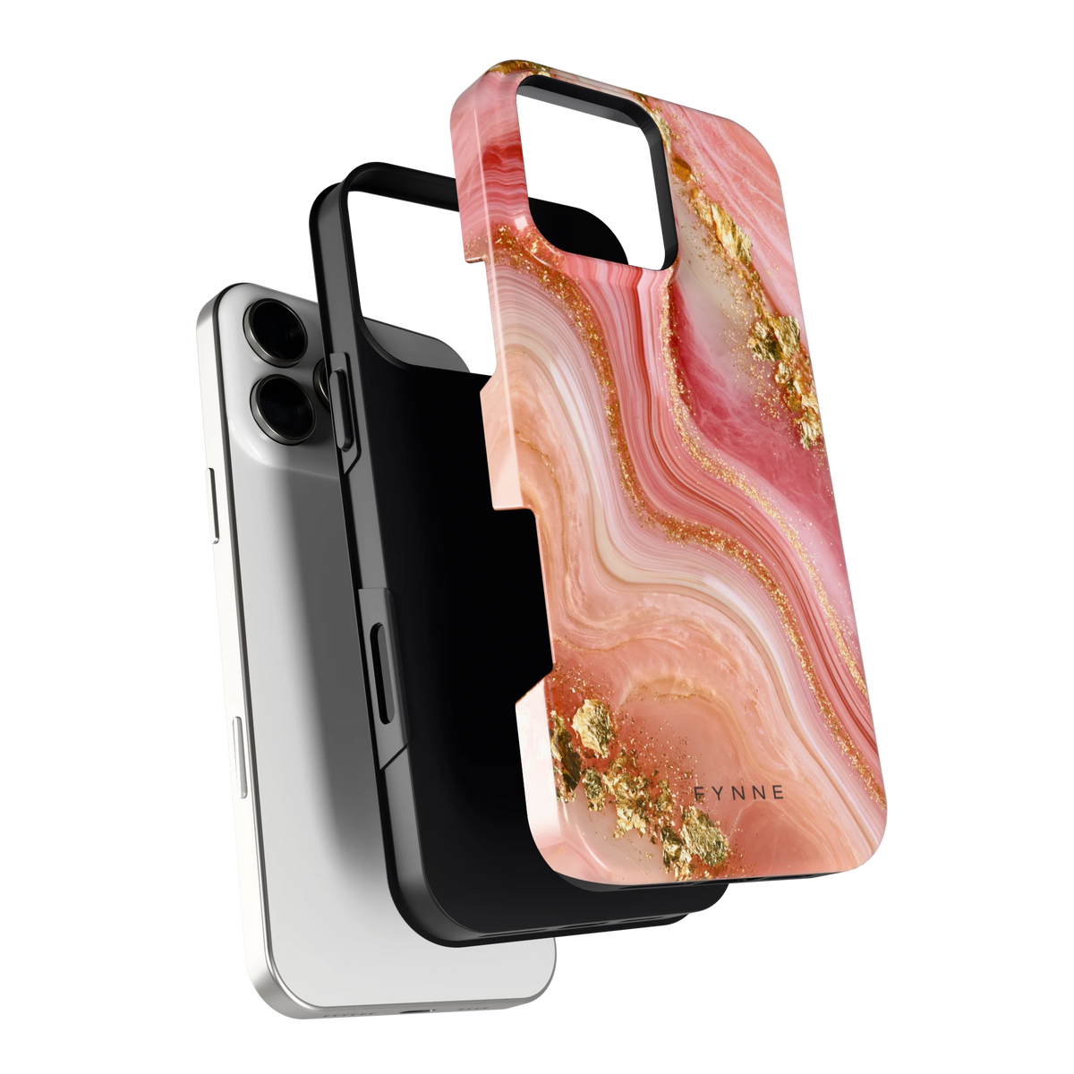 Roségouden Agaat hoesje voor iPhone 16 Pro Max, los van de telefoon