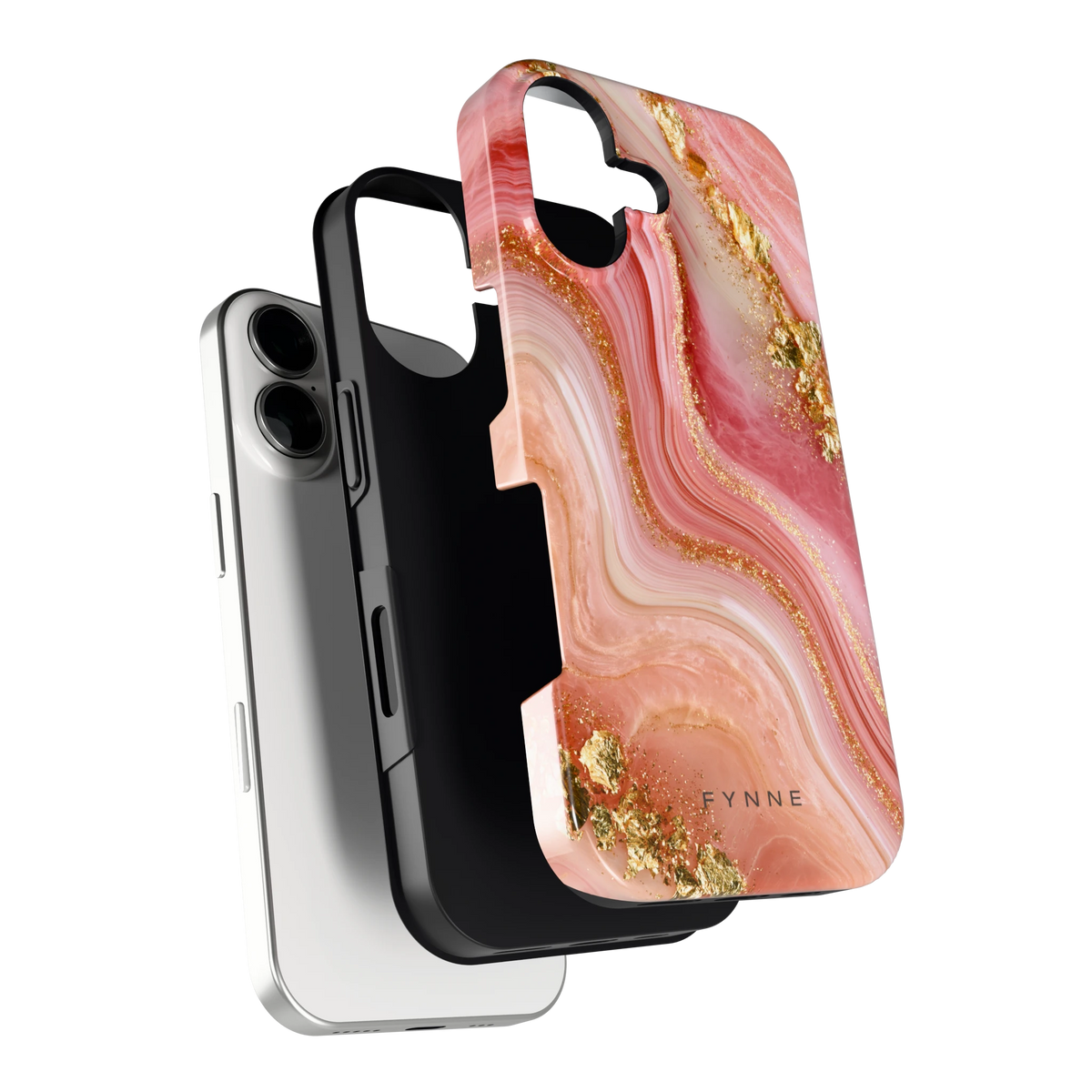 Roségouden Agaat hoesje voor iPhone 17, los van de telefoon