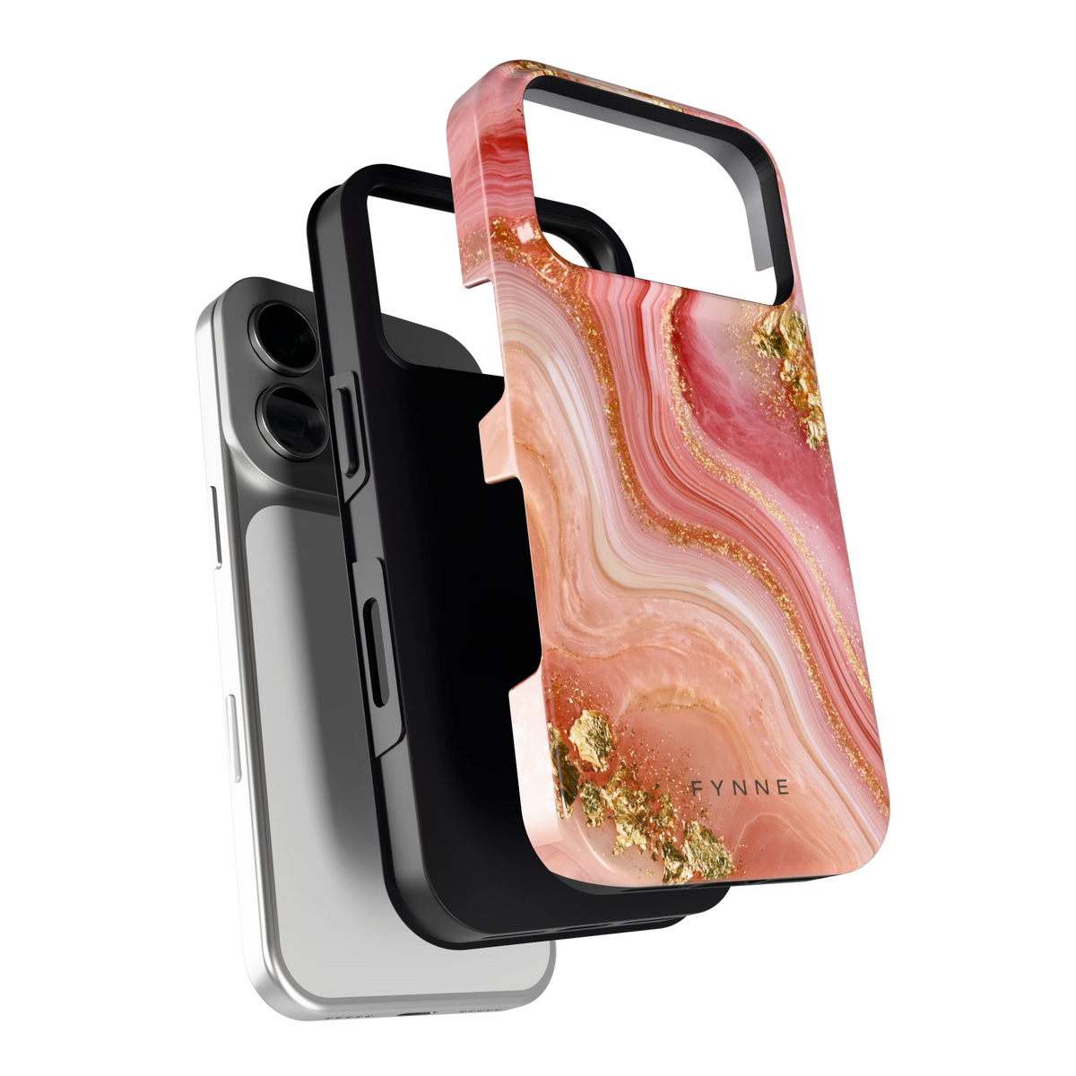 Roségouden Agaat hoesje voor iPhone 18 Pro, los van de telefoon