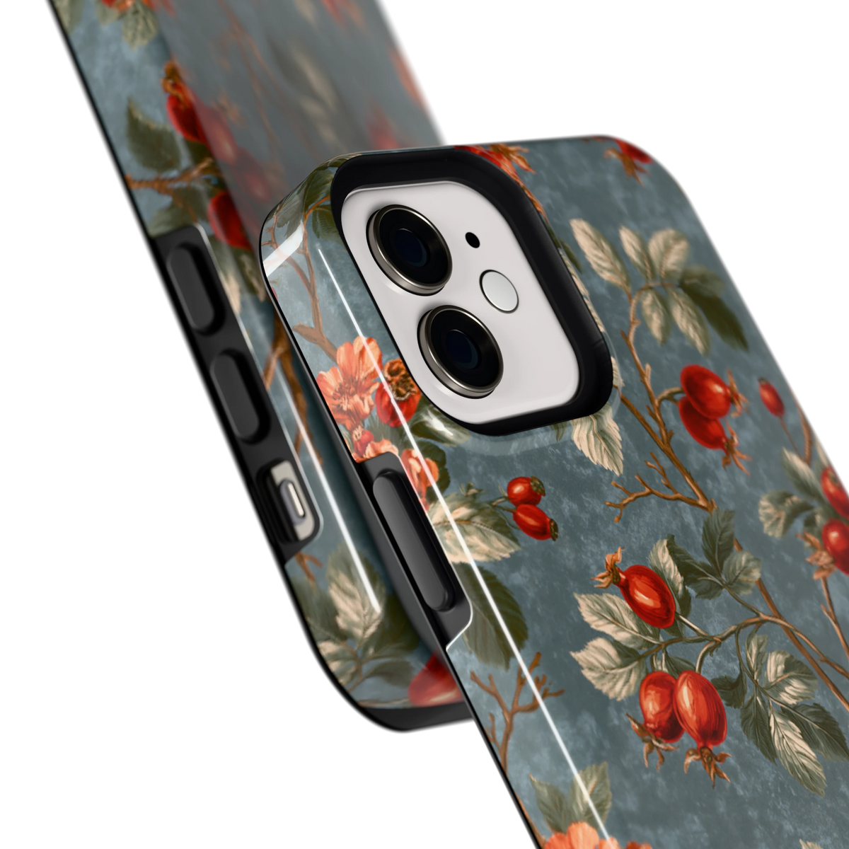 Rozenbottel Takken hoesje voor iPhone 12, close-up