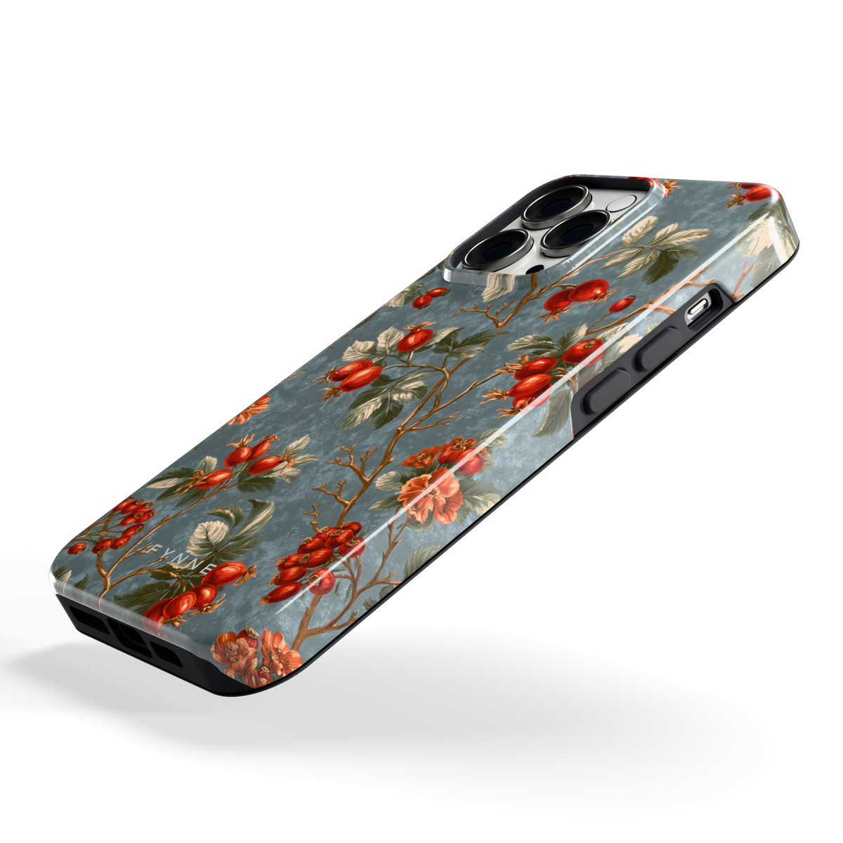 Rozenbottel Takken hoesje voor iPhone 13 Pro, schuin