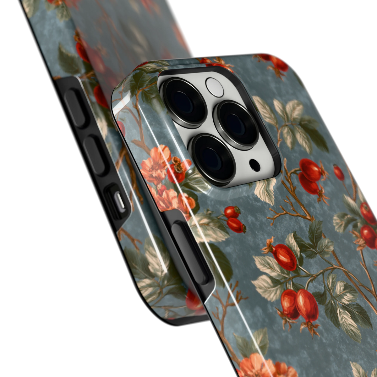 Rozenbottel Takken hoesje voor iPhone 13 Pro, close-up