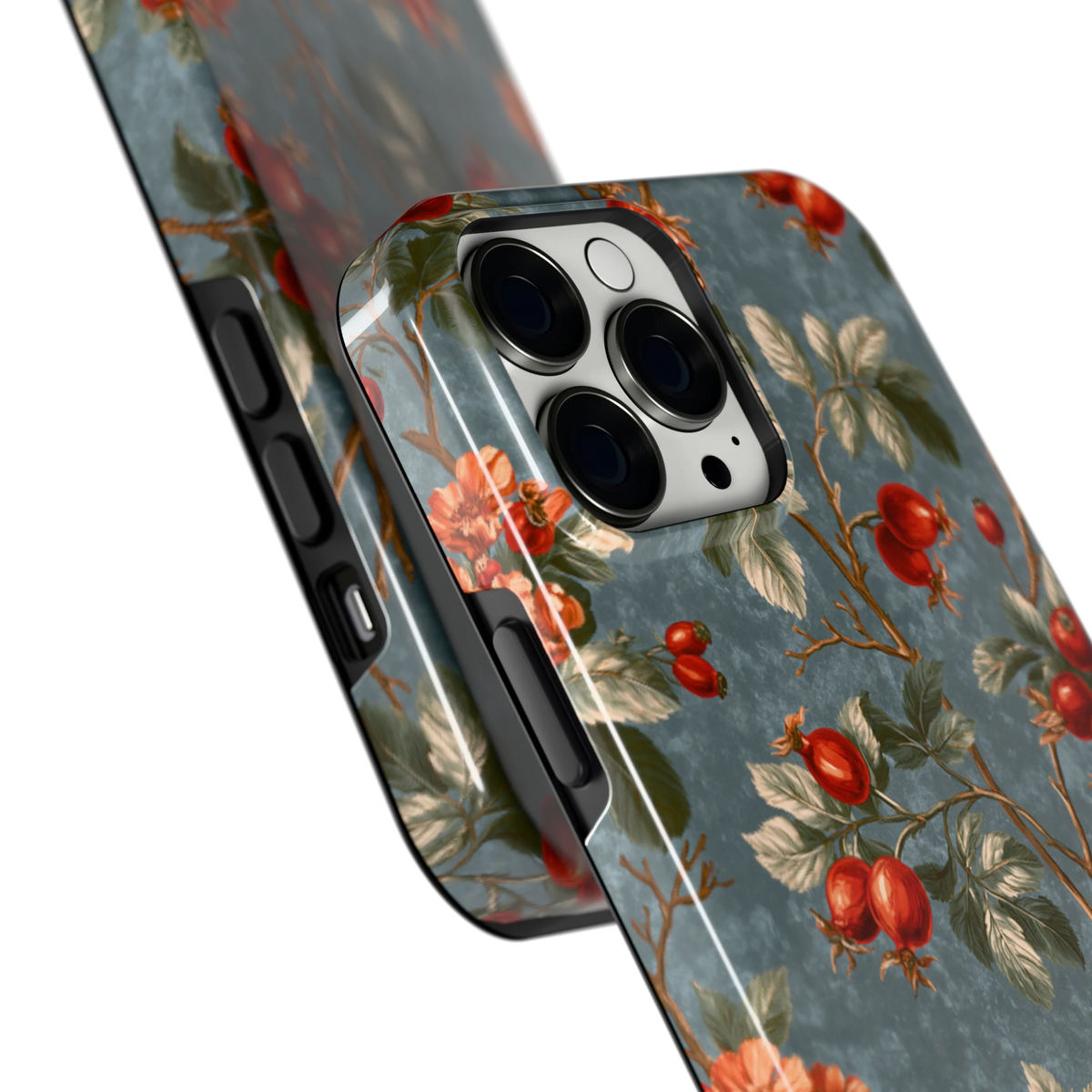 Rozenbottel Takken hoesje voor iPhone 13 Pro Max, close-up