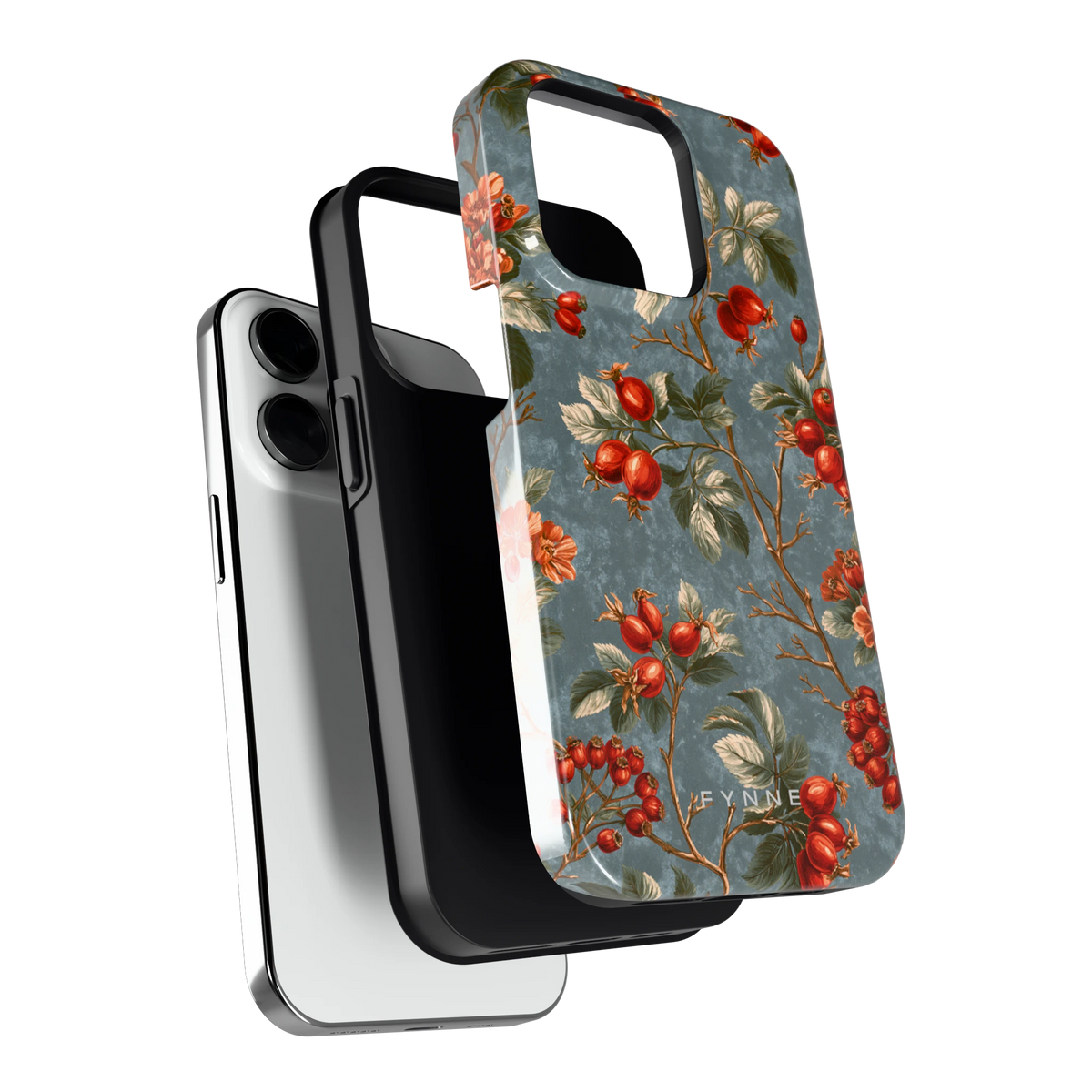 Rozenbottel Takken hoesje voor iPhone 14 Pro, los van de telefoon
