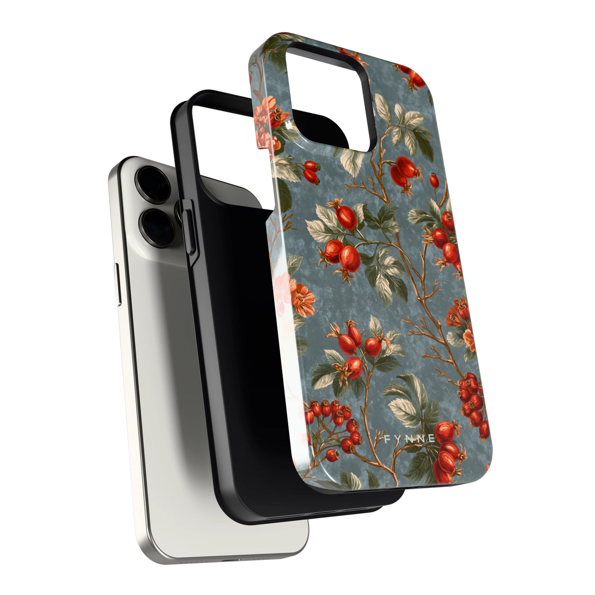 Rozenbottel Takken hoesje voor iPhone 15 Pro Max, los van de telefoon