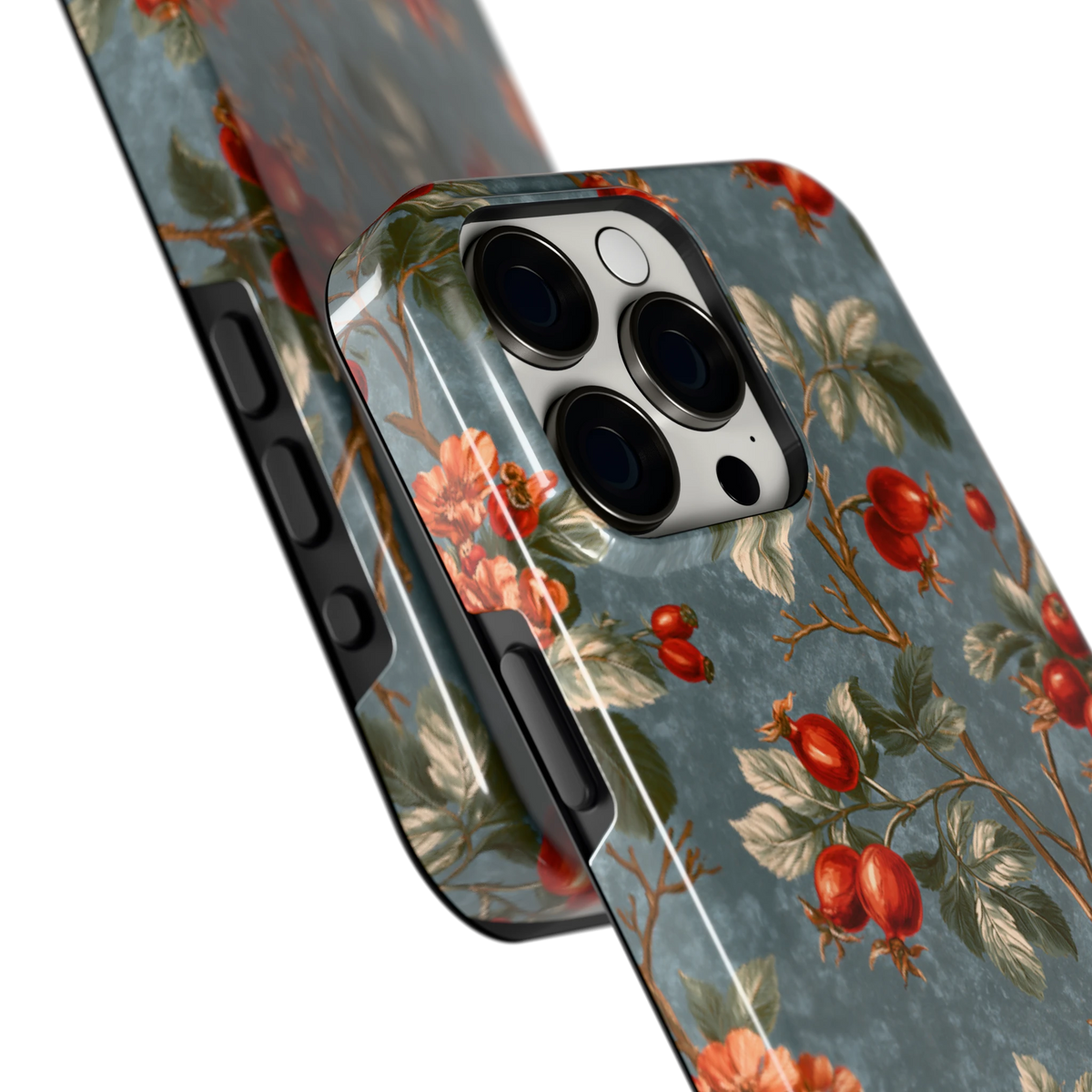 Rozenbottel Takken hoesje voor iPhone 15 Pro Max, close-up