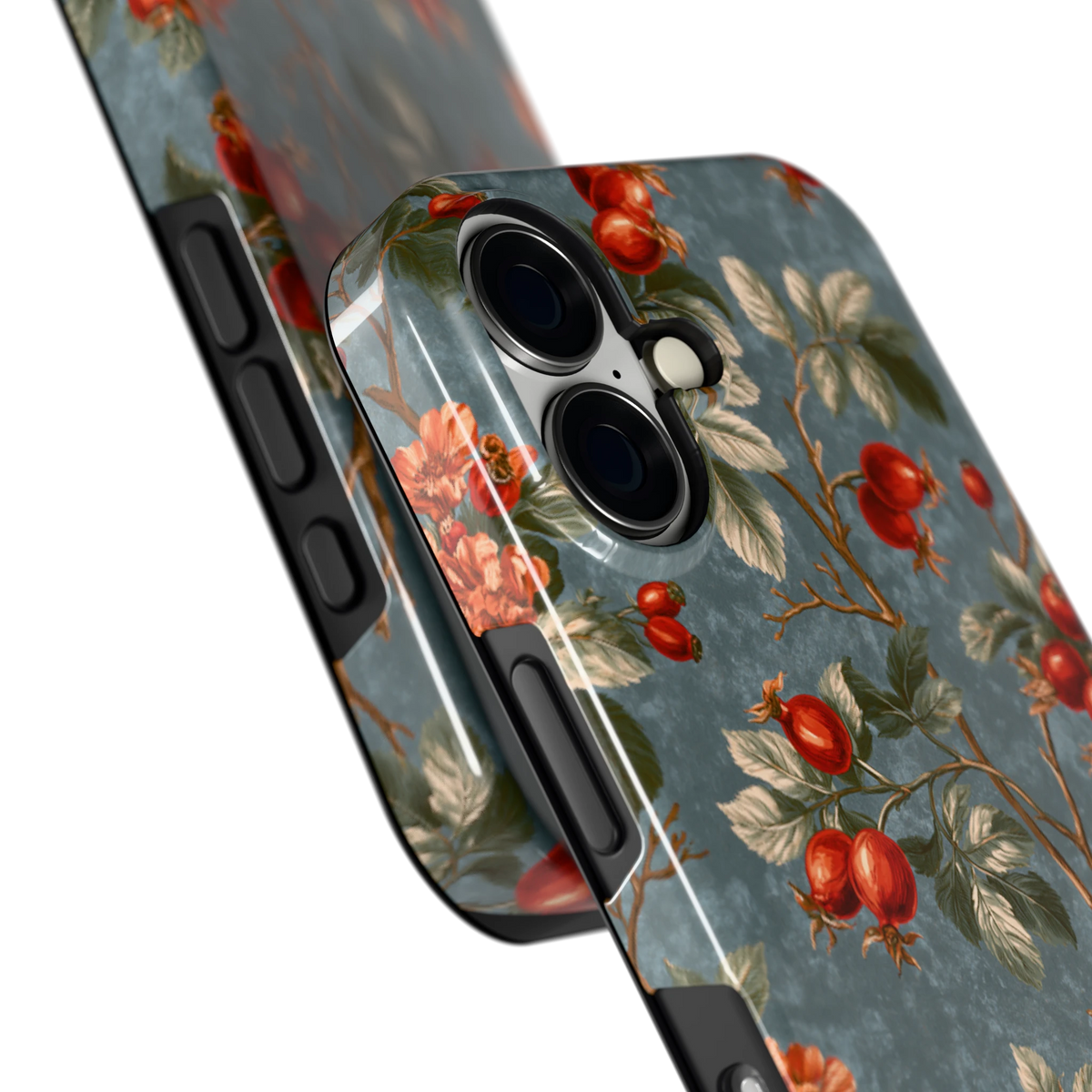 Rozenbottel Takken hoesje voor iPhone 16, close-up