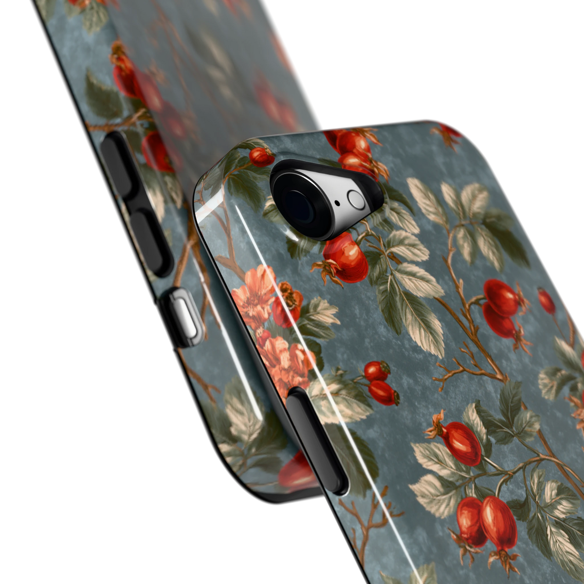 Rozenbottel Takken hoesje voor iPhone 16e, close-up
