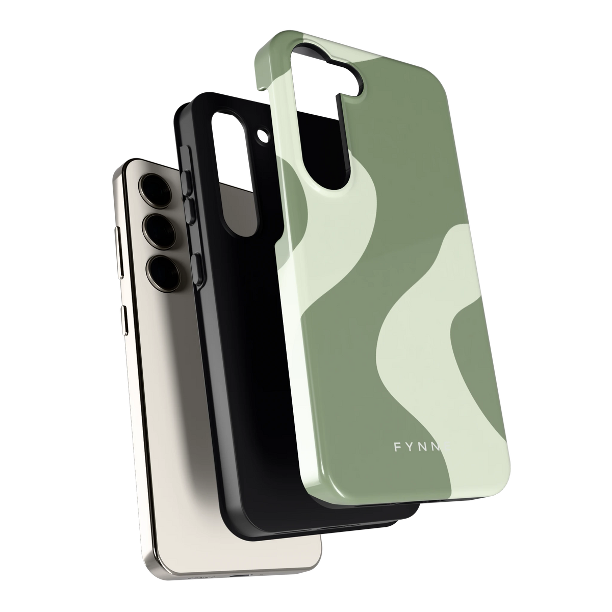 Saliegroene Vlekken hoesje voor Galaxy S23, los van de telefoon
