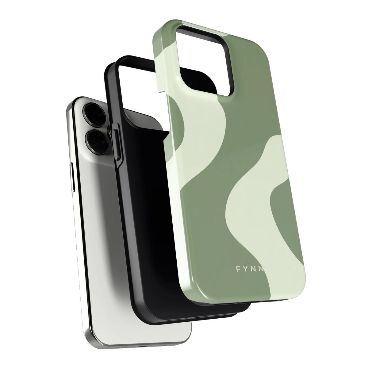 Saliegroene Vlekken hoesje voor iPhone 13 Pro, los van de telefoon