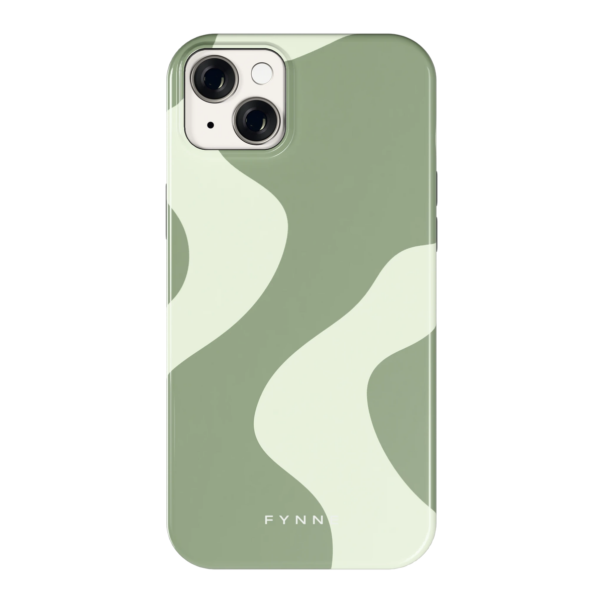 Saliegroene Vlekken hoesje voor iPhone 14 Plus, achterkant