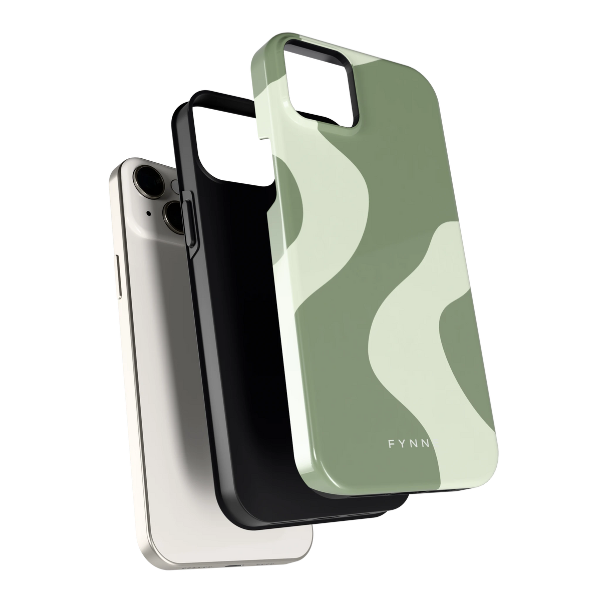 Saliegroene Vlekken hoesje voor iPhone 14 Plus, los van de telefoon