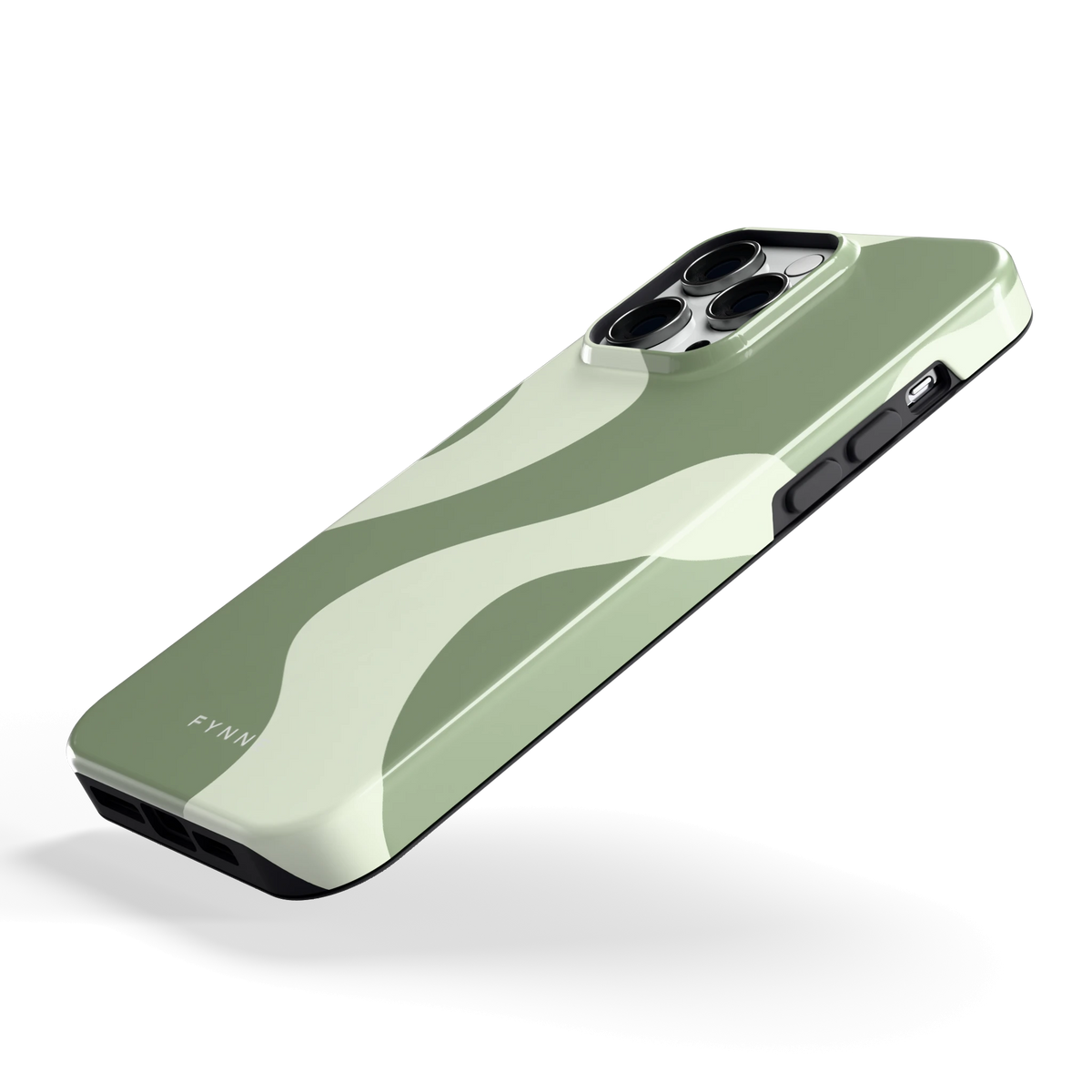 Saliegroene Vlekken hoesje voor iPhone 14 Pro Max, schuin