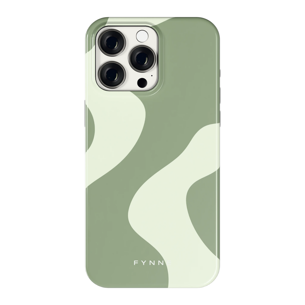 Saliegroene Vlekken hoesje voor iPhone 15 Pro Max, achterkant