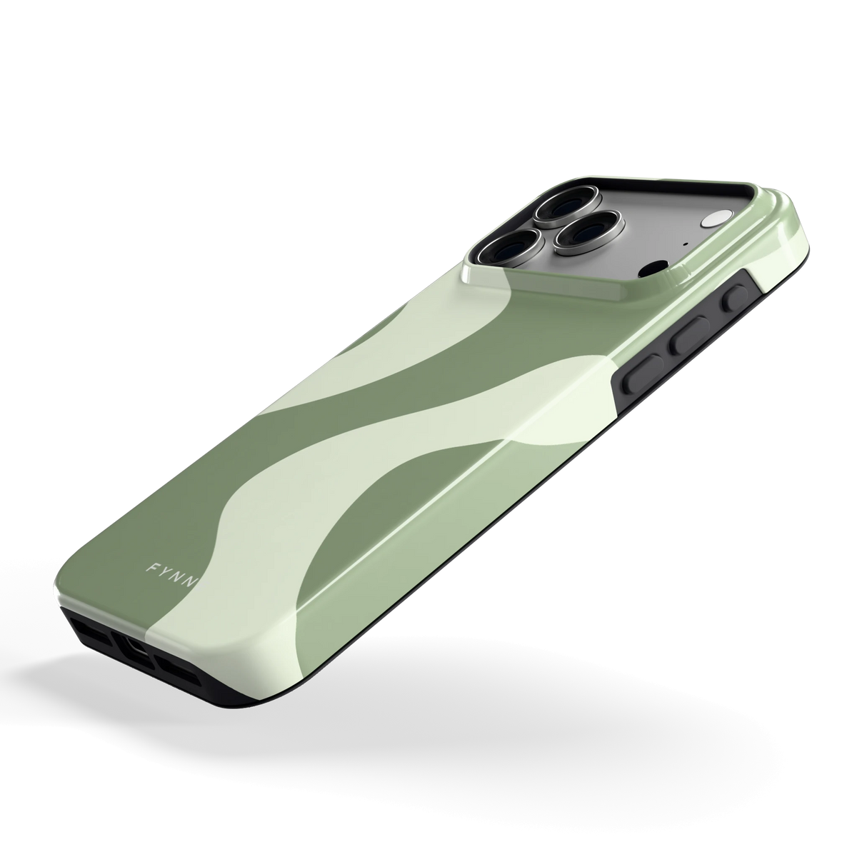 Saliegroene Vlekken hoesje voor iPhone 18 Pro Max, schuin