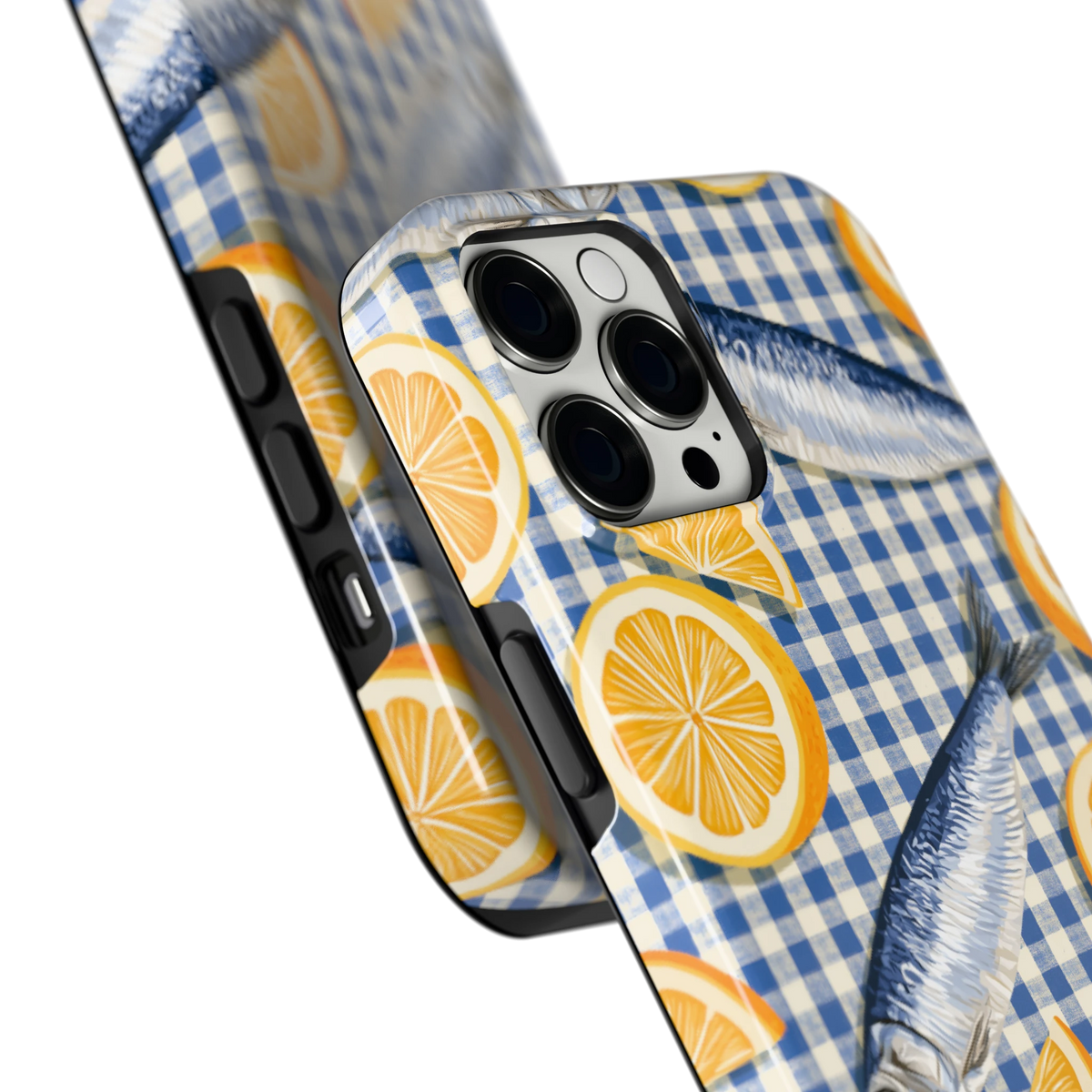 Sardines en Citroen hoesje voor iPhone 12 Pro Max, close-up