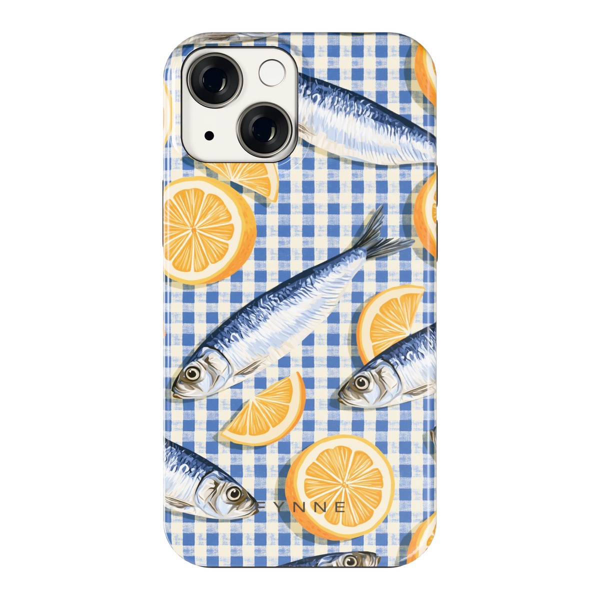 Sardines en Citroen hoesje voor iPhone 13 mini, achterkant