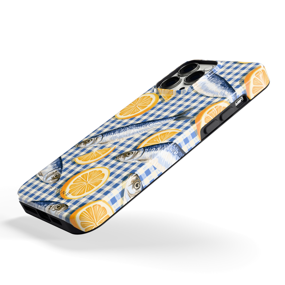 Sardines en Citroen hoesje voor iPhone 13 Pro Max, schuin