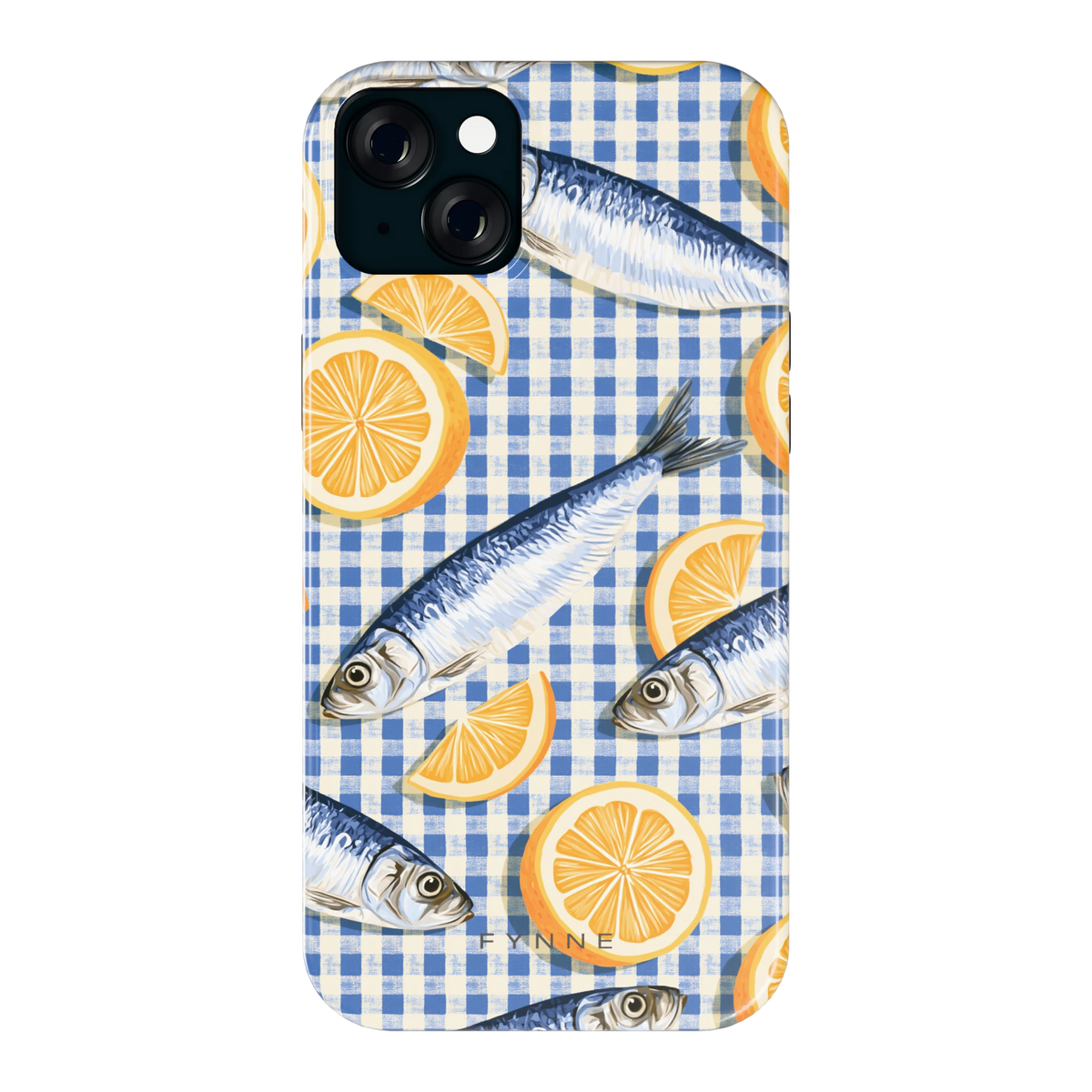 Sardines en Citroen hoesje voor iPhone 15 Plus, achterkant