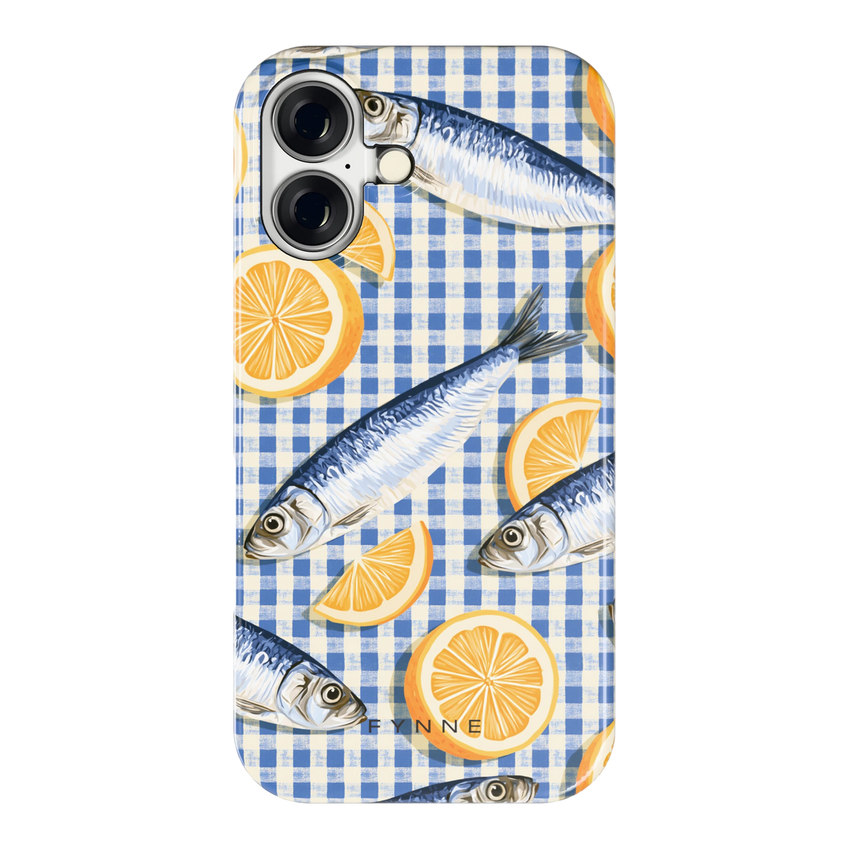Sardines en Citroen hoesje voor iPhone 16, achterkant