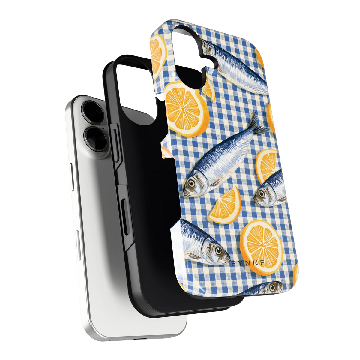 Sardines en Citroen hoesje voor iPhone 16, los van de telefoon