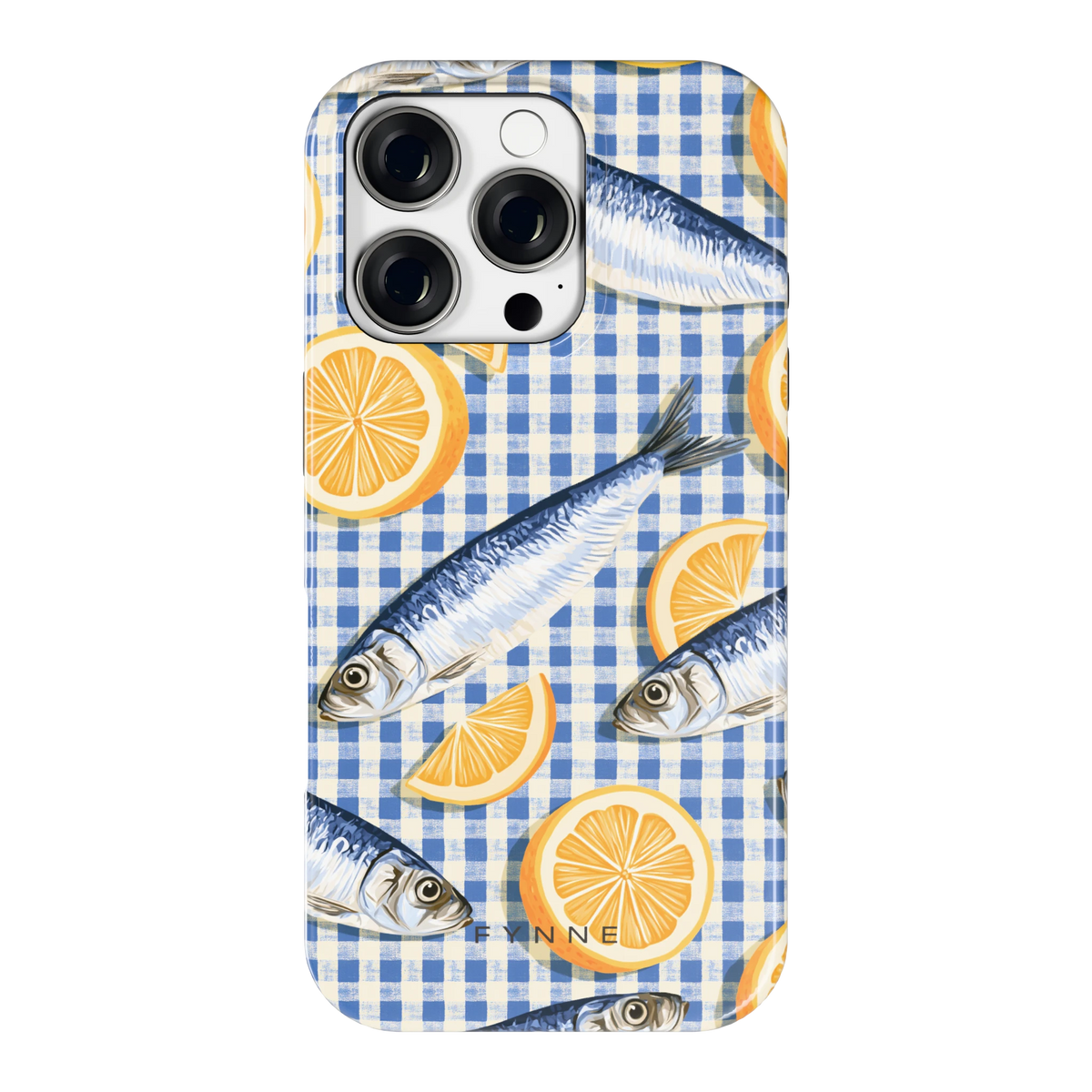 Sardines en Citroen hoesje voor iPhone 16 Pro, achterkant