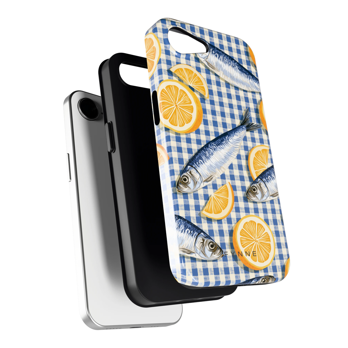 Sardines en Citroen hoesje voor iPhone 16e, los van de telefoon