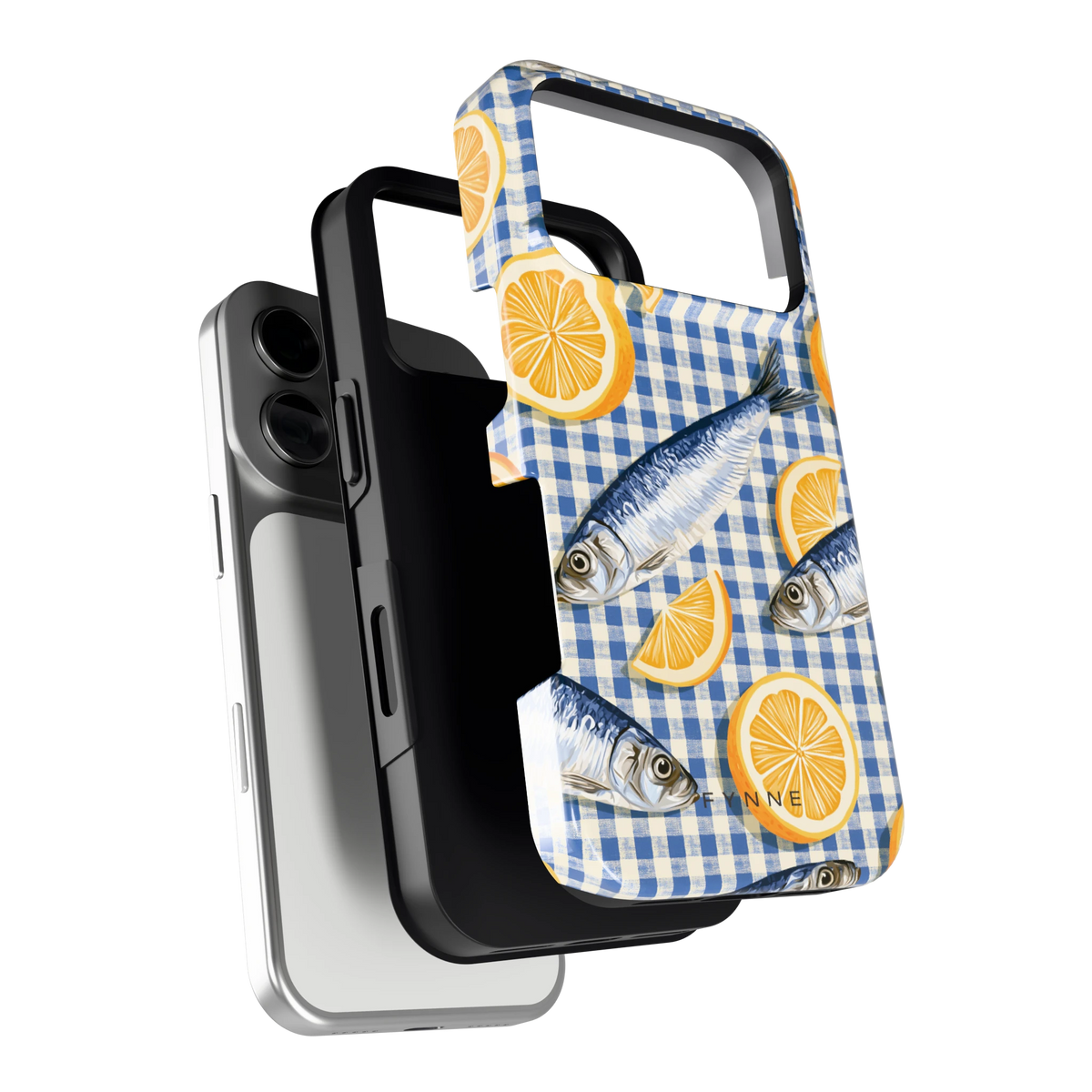 Sardines en Citroen hoesje voor iPhone 17 Pro, los van de telefoon