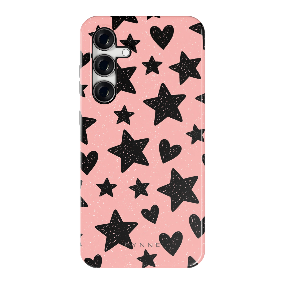Getekende sterren en hartjes hoesje voor Galaxy S24 FE, achterkant