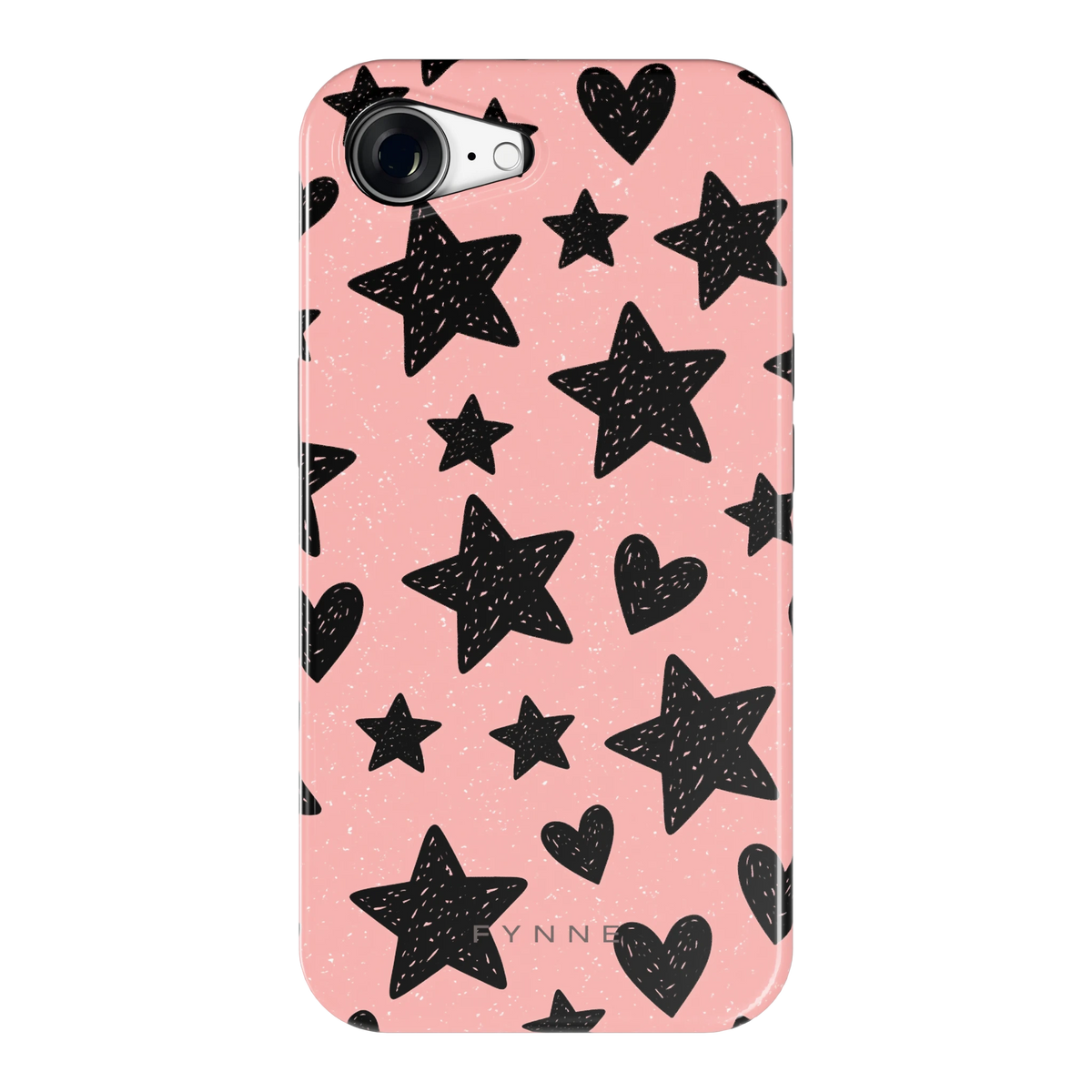 Getekende sterren en hartjes hoesje voor iPhone 16e, achterkant