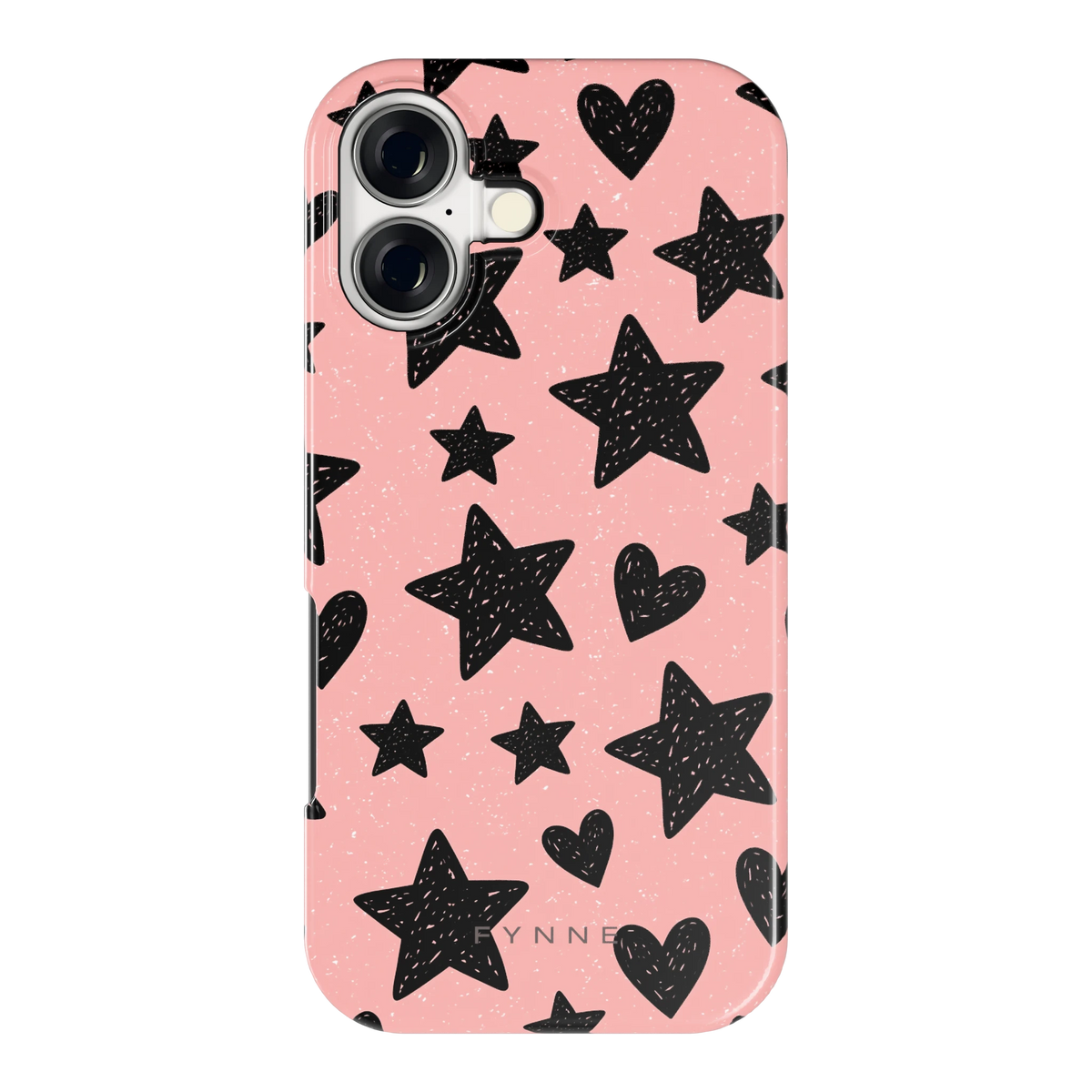 Getekende sterren en hartjes hoesje voor iPhone 17, achterkant
