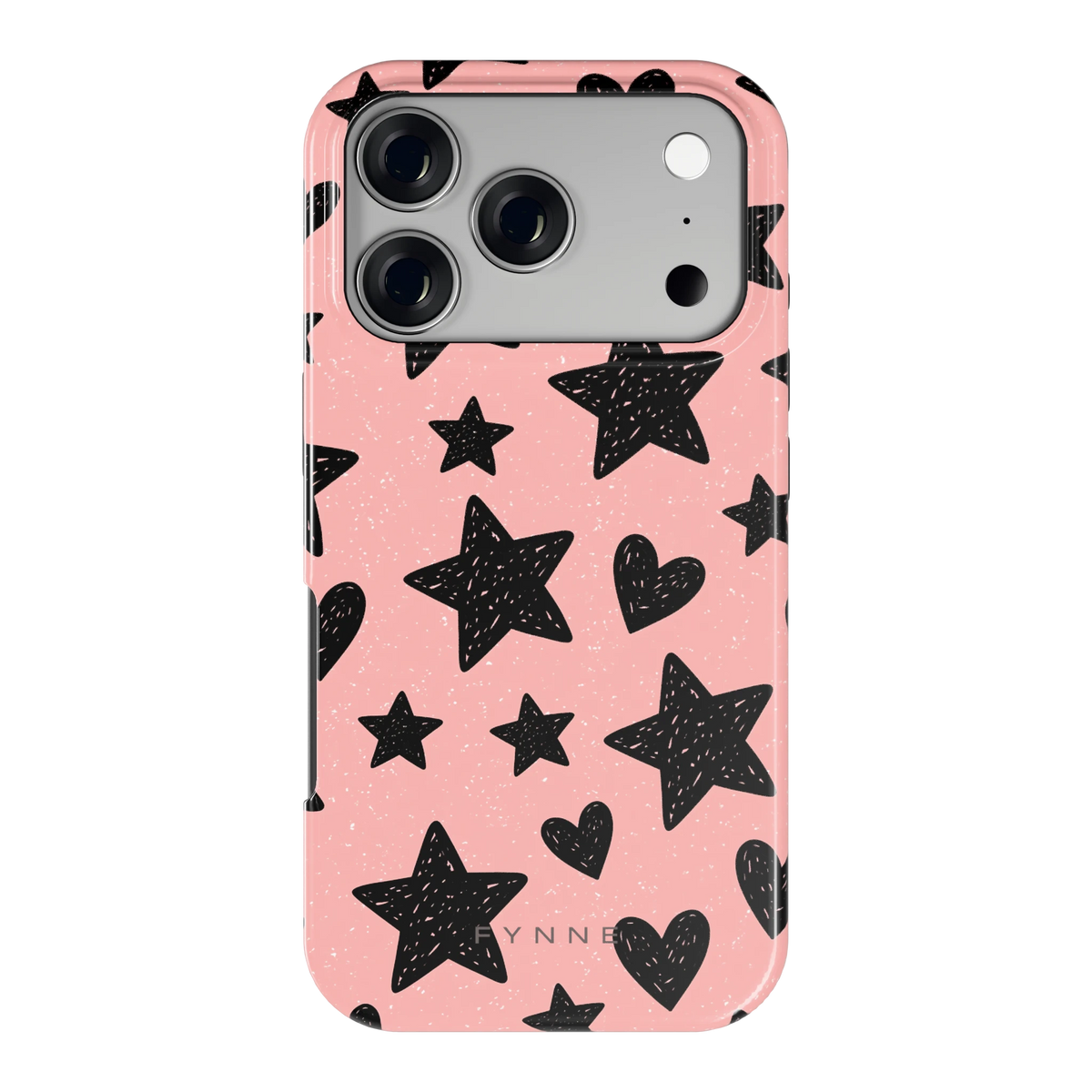 Getekende sterren en hartjes hoesje voor iPhone 17 Pro, achterkant