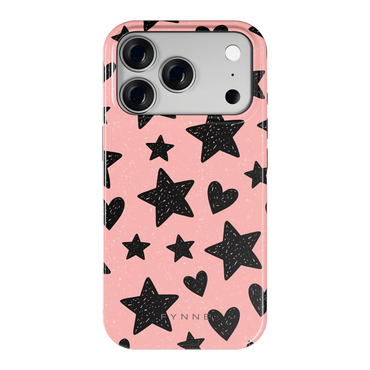 Getekende sterren en hartjes hoesje voor iPhone 18 Pro, achterkant