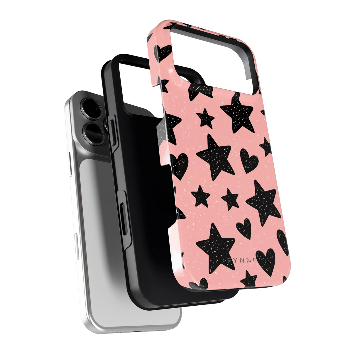 Getekende sterren en hartjes hoesje voor iPhone 18 Pro Max, los van de telefoon
