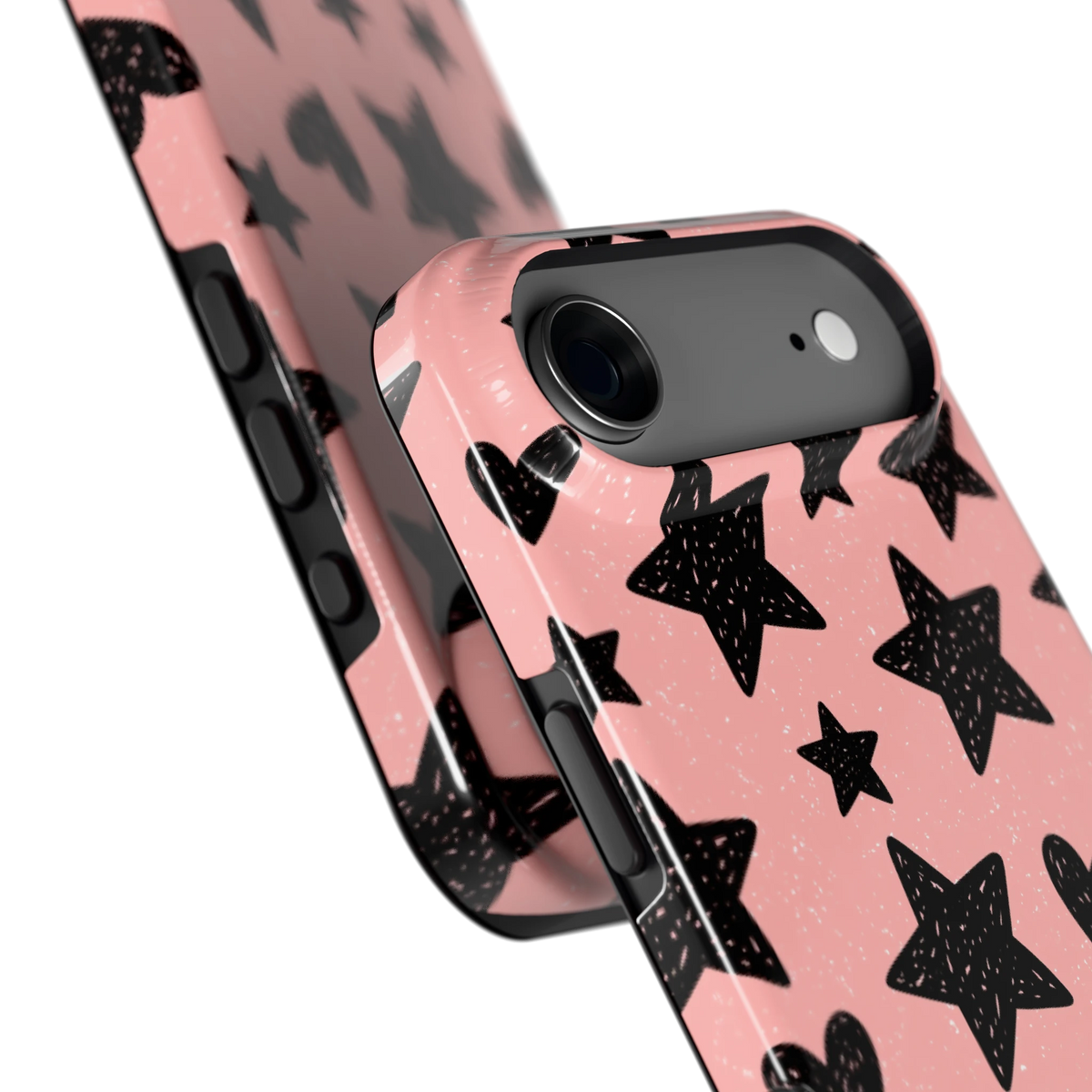Getekende sterren en hartjes hoesje voor iPhone Air, close-up