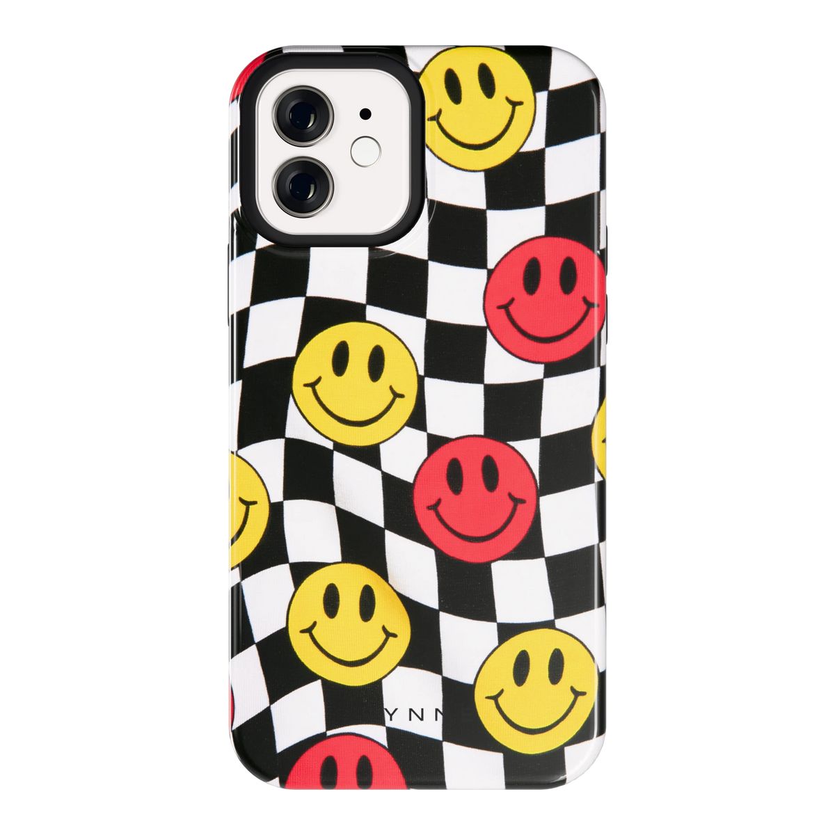 Smiley Geruit hoesje voor iPhone 12, achterkant