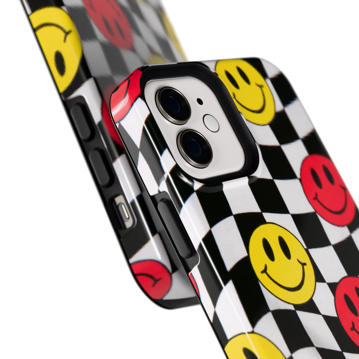 Smiley Geruit hoesje voor iPhone 12, close-up