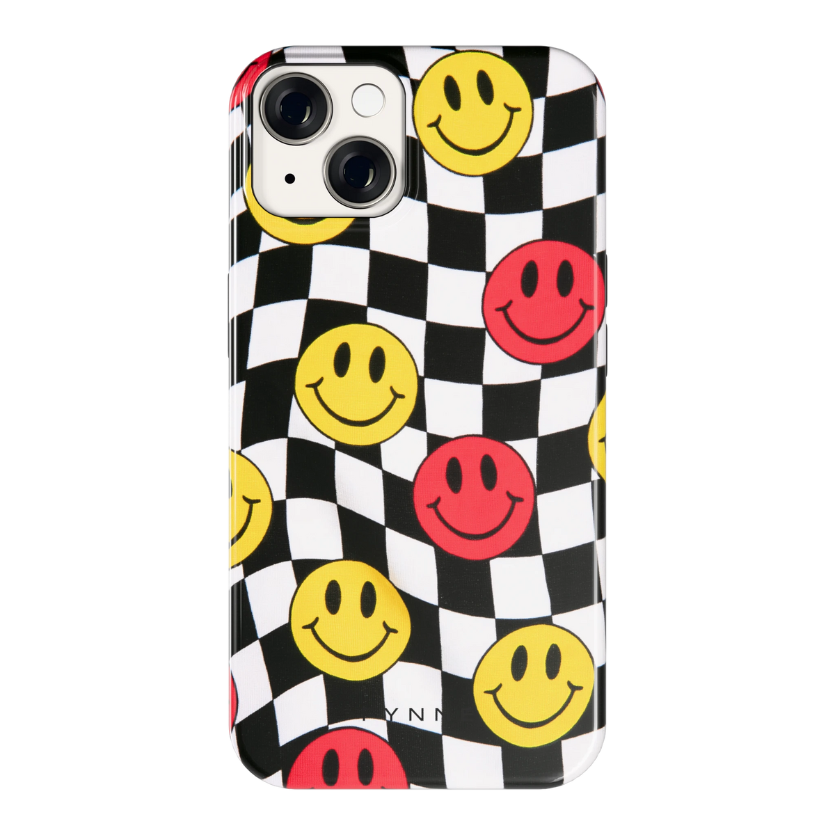 Smiley Geruit hoesje voor iPhone 14, achterkant