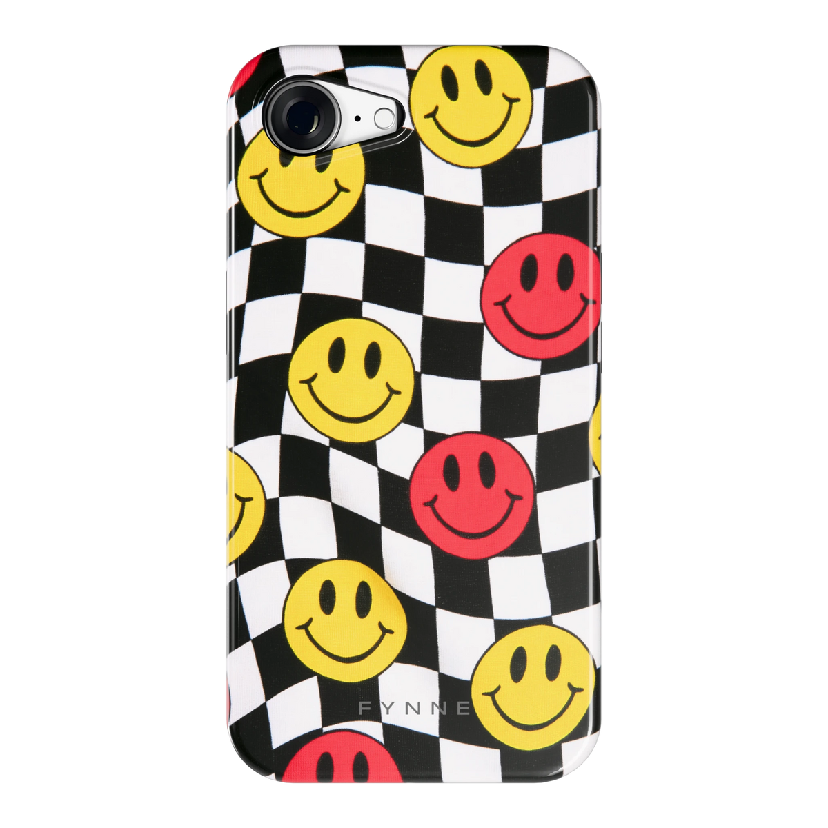 Smiley Geruit hoesje voor iPhone 16e, achterkant