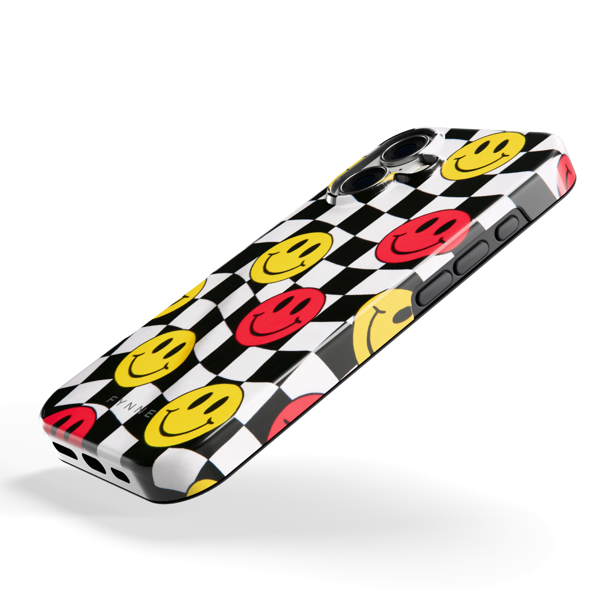 Smiley Geruit hoesje voor iPhone 17, schuin