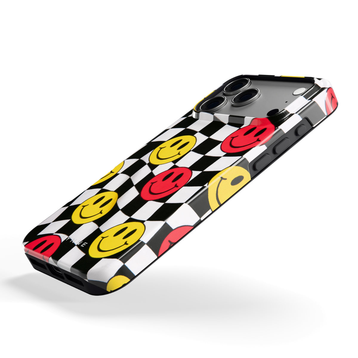 Smiley Geruit hoesje voor iPhone 17 Pro Max, schuin