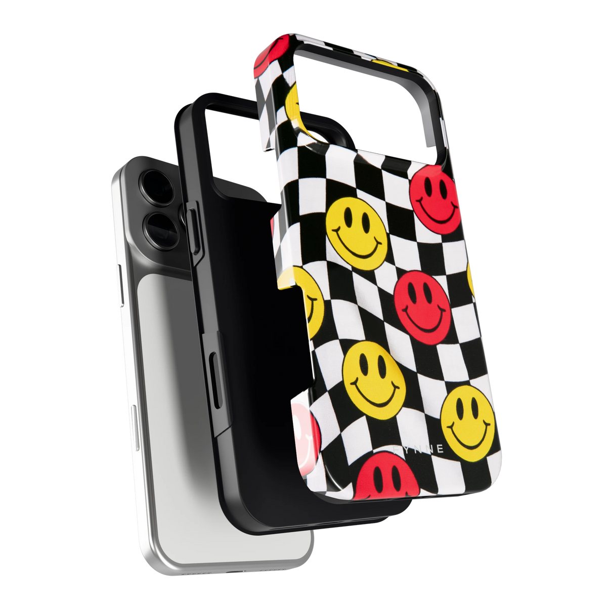 Smiley Geruit hoesje voor iPhone 17 Pro Max, los van de telefoon