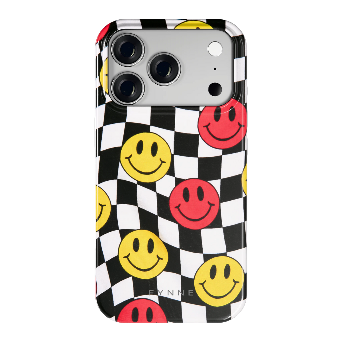 Smiley Geruit hoesje voor iPhone 18 Pro, achterkant