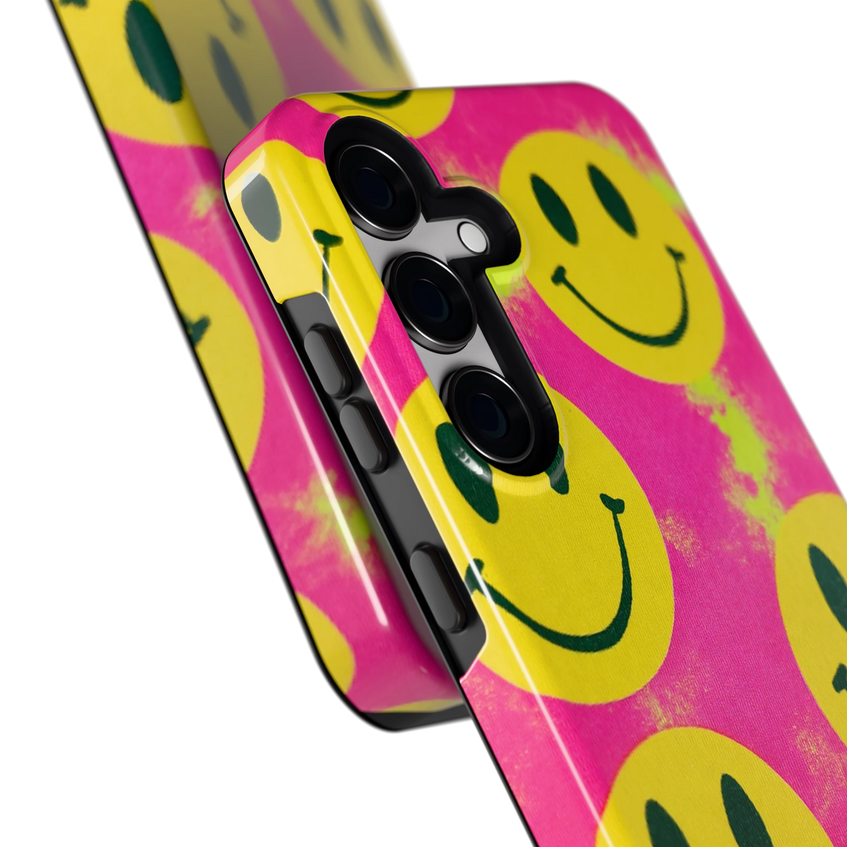 Smiley Tie-Dye hoesje voor Galaxy S24, close-up