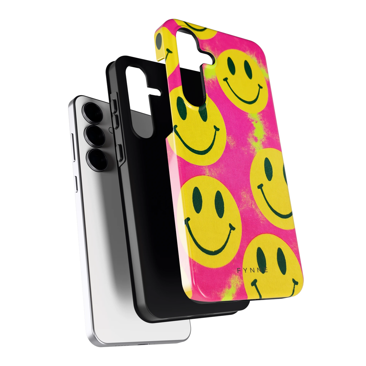 Smiley Tie-Dye hoesje voor Galaxy S25 FE, los van de telefoon