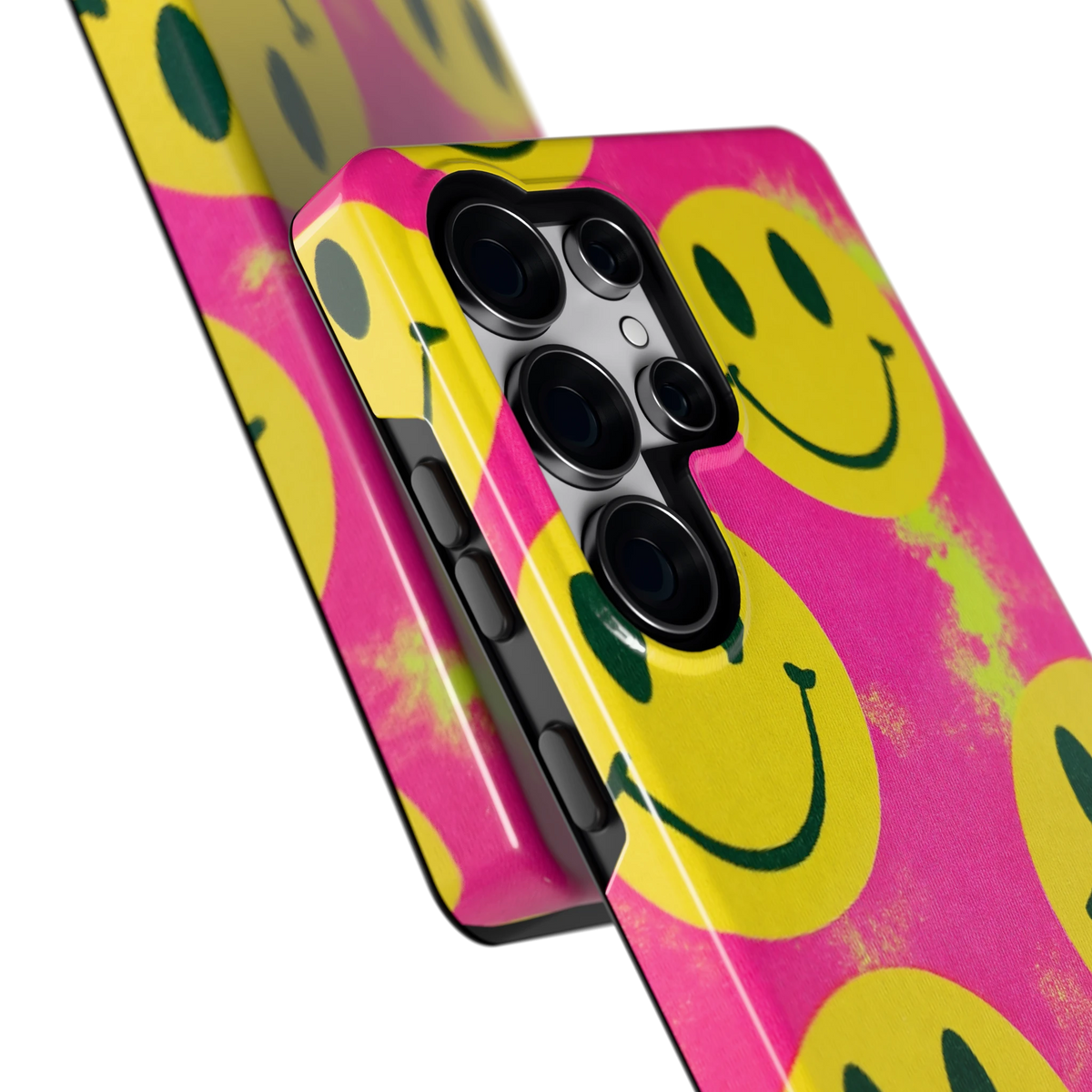 Smiley Tie-Dye hoesje voor Galaxy S25 Ultra, close-up